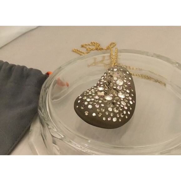 Alexis Bittar Lucite w/Brown/Rose Crystals Pendant Necklace-NWOT Retails $495 - Picture 3 of 5